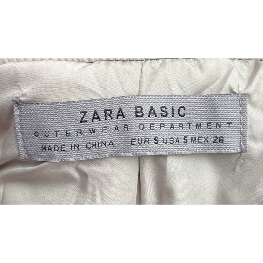 Zara Womens Bomber Jacket S‎ Satin Full Zip Aviator Green Pockets Short Satin - Picture 8 of 11